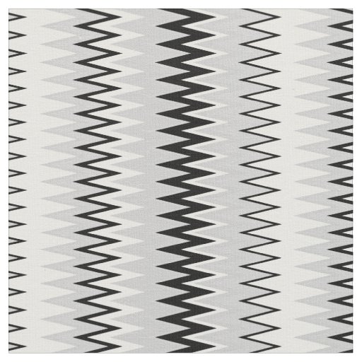 Black & White Zag Zag Pattern Stripes Fabric