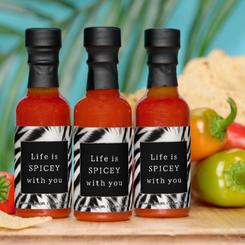 Black White Zebra Animal Hot Sauces