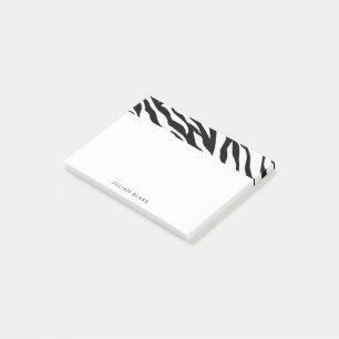 Black & White Zebra Animal Print Personalize Post-it Notes