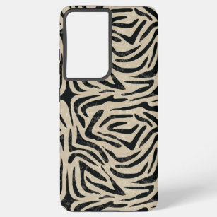 Black white Zebra Animal Print  Samsung Galaxy S21 Ultra Case