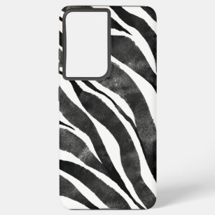   Black white Zebra Animal Print  Samsung Galaxy S21 Ultra Case