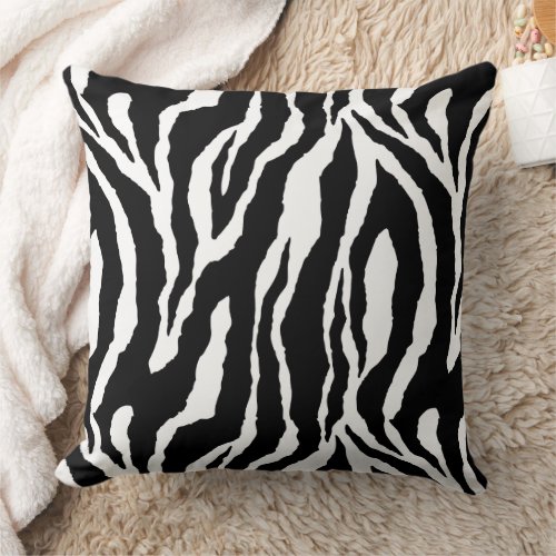 Black White Zebra Design Pillow