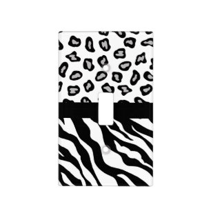 Black White Zebra Leopard Skin Custom Light Switch Cover