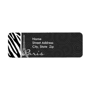 Black & White Zebra; Paris Label