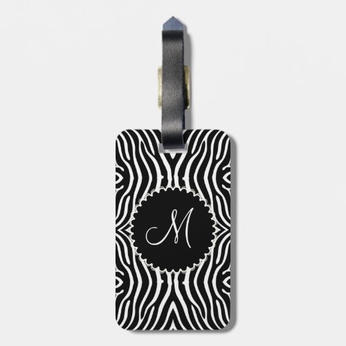 Black  White Zebra Pattern Customized Luggage Tag