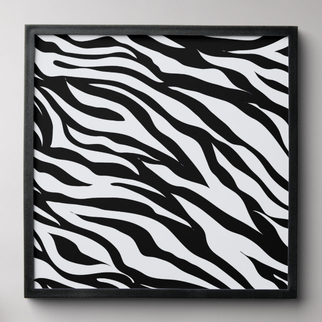 Black & White Zebra Pattern Peel And Stick Photo Tile (Front Set)