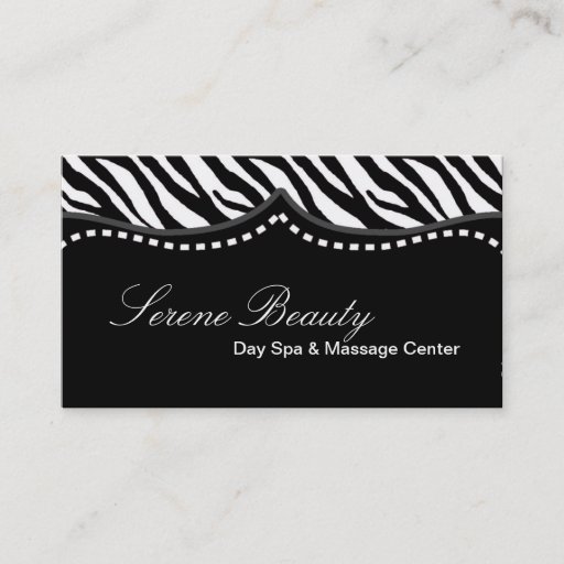 Customizable Black White Zebra Print Animal Business Card