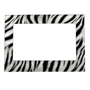 Black White Zebra Print Animal Safari Magnetic Frame