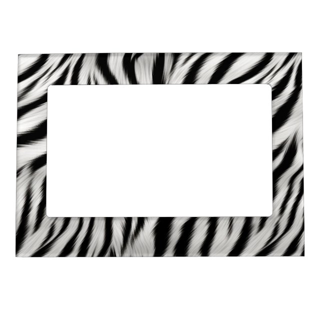  Black White Zebra Print Animal Safari Magnetic Frame (Front)