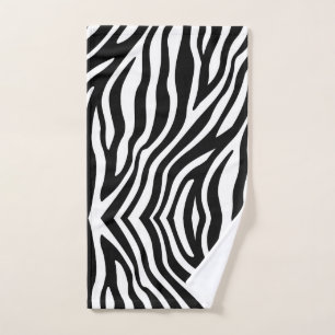 Black White Zebra Print Hand Towel