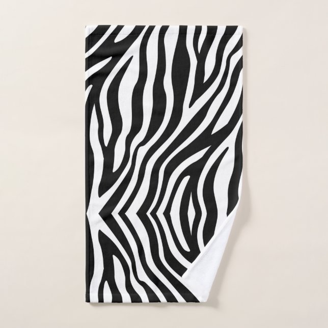 Black White Zebra Print Hand Towel (Hand Towel)