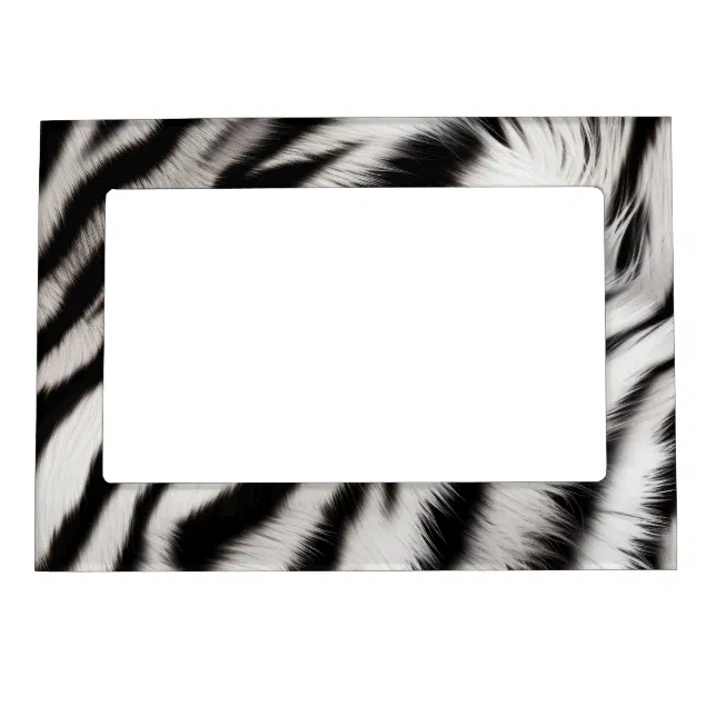 Black White Zebra Print Magnetic Frame | Zazzle