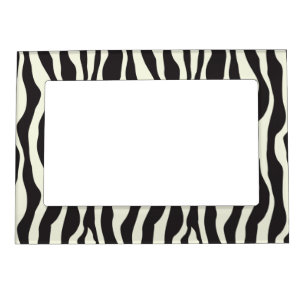 Black & White Zebra Print Wild Exotic Animal Print Magnetic Frame
