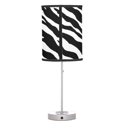 Black White Zebra Skin Custom Lamp (Back)