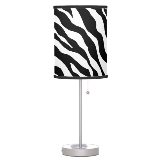 Black White Zebra Skin Custom Lamp (Left)