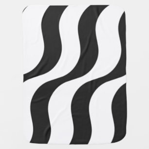 black + white zebra stripe pattern modern baby blanket