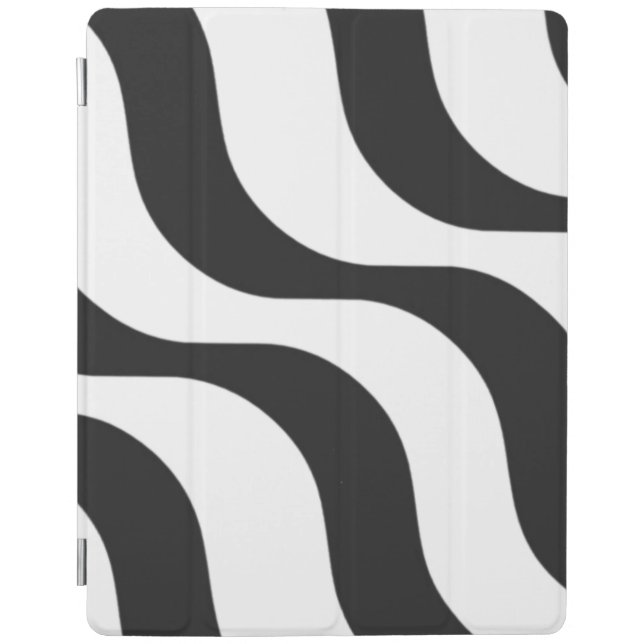 black + white zebra stripe pattern modern iPad smart cover (Front)