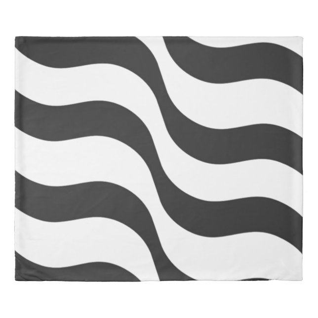 black + white zebra stripe pattern modern  pillow duvet cover (Front)