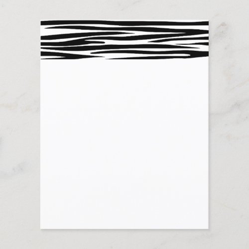 BLACK WHITE ZEBRA STRIPES ANIMAL PRINT TEXTURE TEM FLYER