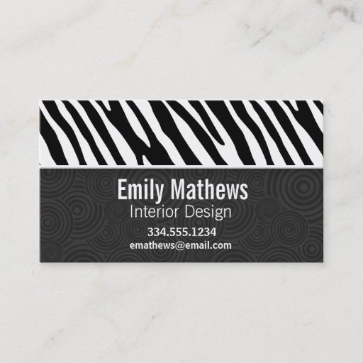 Customizable Black &amp; White Zebra Stripes Business Card Templates