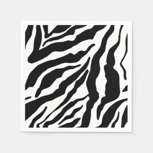 Black& White Zebra Stripes Safari Animal Print  Napkins