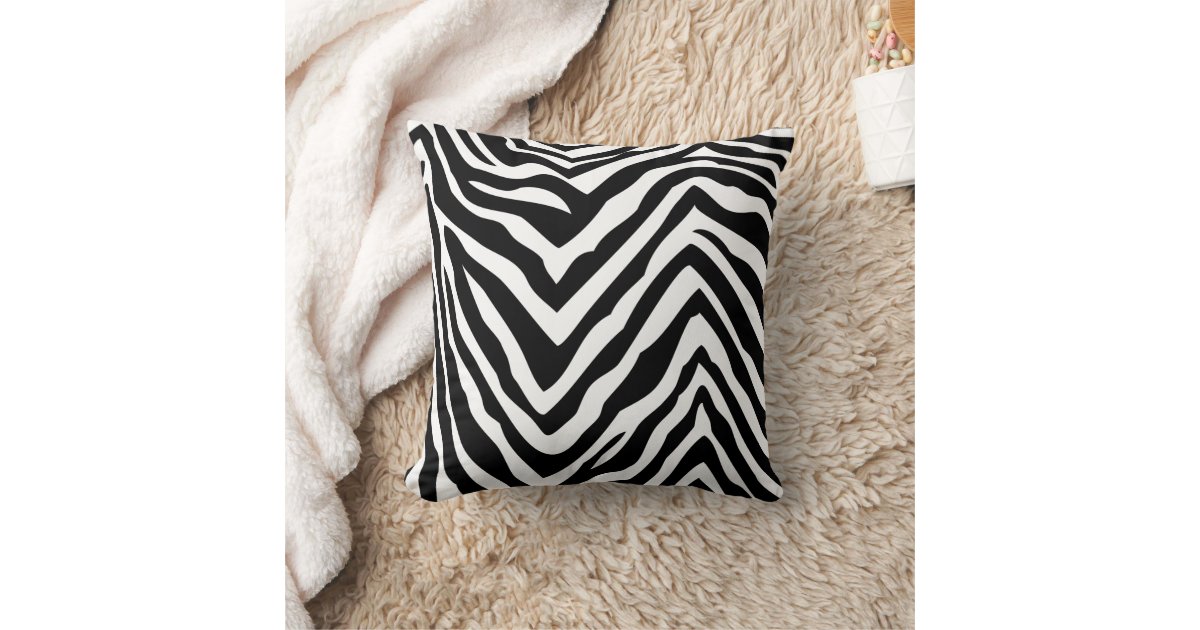 Black & White Zebra Stripes Throw Pillow Zazzle