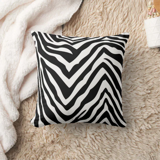 Black & White Zebra Stripes Throw Pillow Zazzle