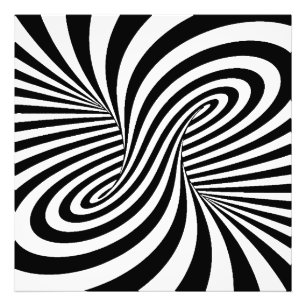 BLACK WHITE ZEBRA SWIRLS PATTERNS OPTICAL ILLUSION PHOTO PRINT