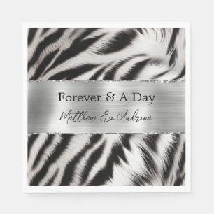 Black White Zebra Wedding Napkins