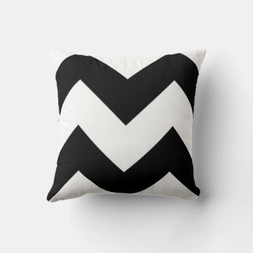 Black & White Zig Zag Pillow Zazzle