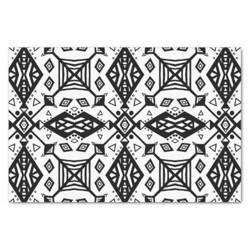 Black  White Zigzags Geometric Pattern Tissue Paper