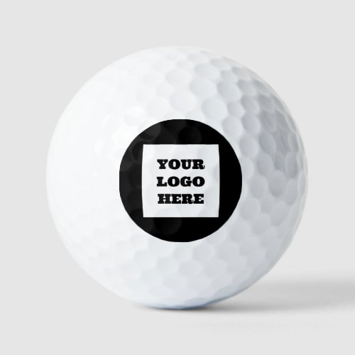 Black WhiteTypography Bold Logo Modern Company Golf Balls