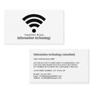 Black Wi-Fi Logo, Information Technology, Computer Business Card