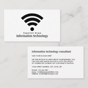 Black Wi-Fi Logo, Information Technology, Computer Business Card