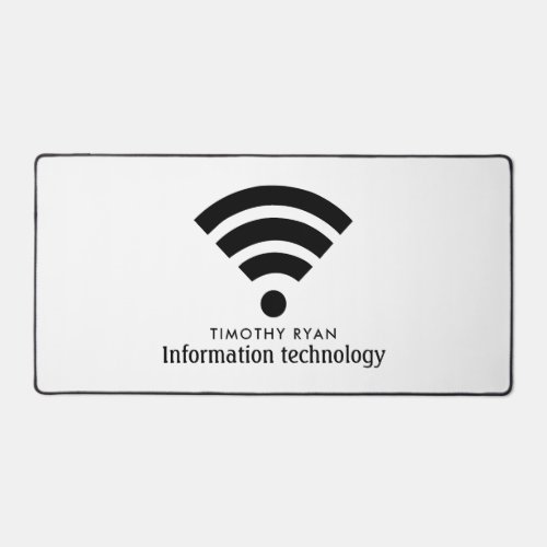 Black Wi_Fi Logo Information Technology Computer Desk Mat
