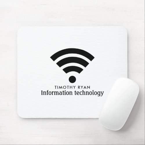 Black Wi_Fi Logo Information Technology Computer Mouse Pad
