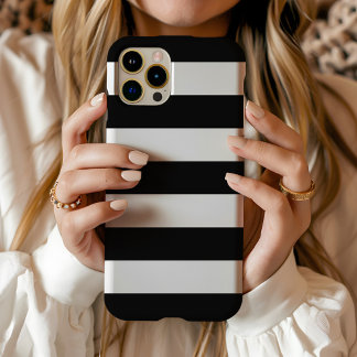 Black Wide Stripe iPhone 15 Pro Max Case