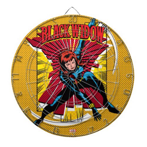 Black Widow Action Comic Graphic Dartboard With Darts