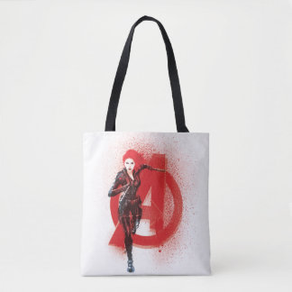 Black Widow Avenger Spraypaint Tote Bag