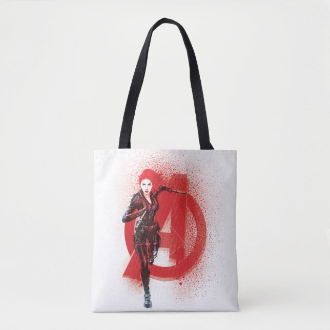 Black Widow Avenger Spraypaint Tote Bag (Front)