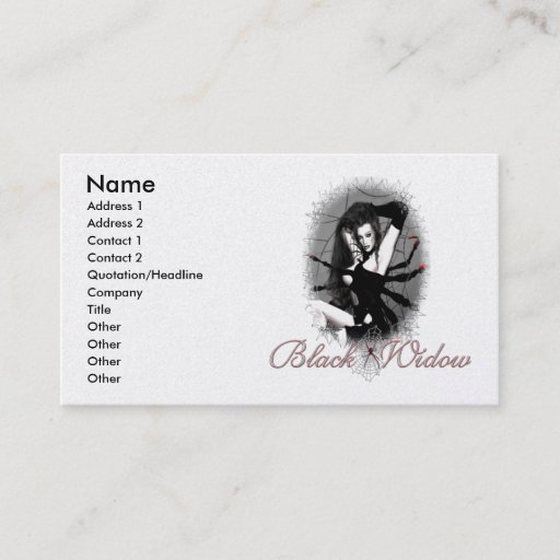 Customizable Black Widow Business Cards