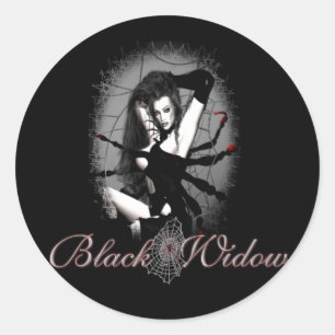 Black Widow Classic Round Sticker