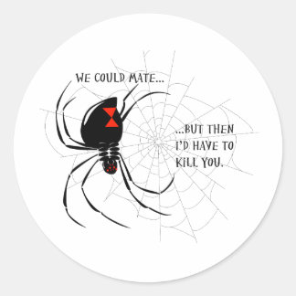Black Widow Classic Round Sticker