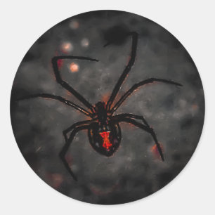 black widow classic round sticker