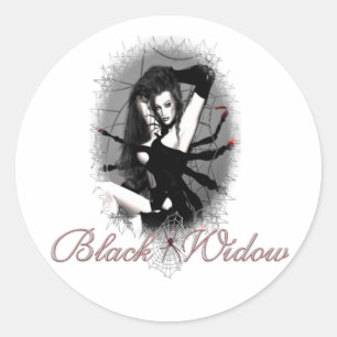 Black Widow Classic Round Sticker