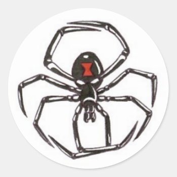 Black Widow Classic Round Sticker by Figbeater at Zazzle