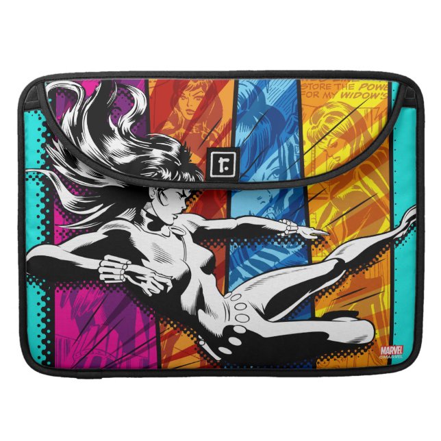 Black Widow Comic Panels Graphic Sleeve For MacBooks (Front Closed)