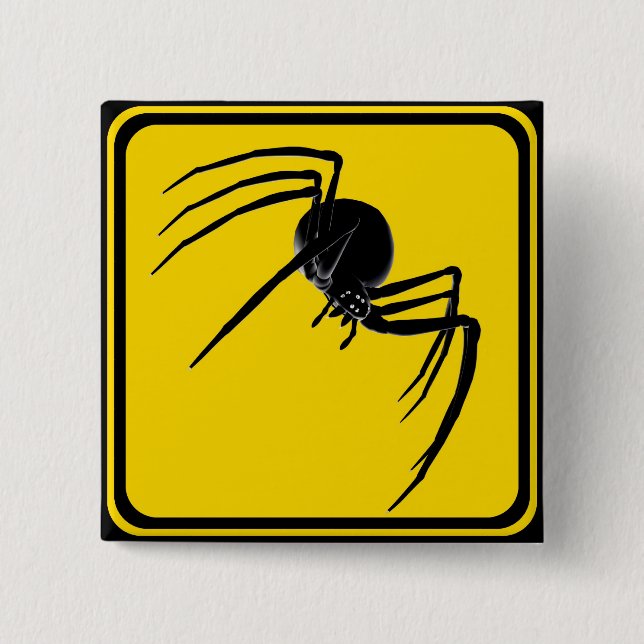 Black Widow Crossing! Pinback Button (Front)