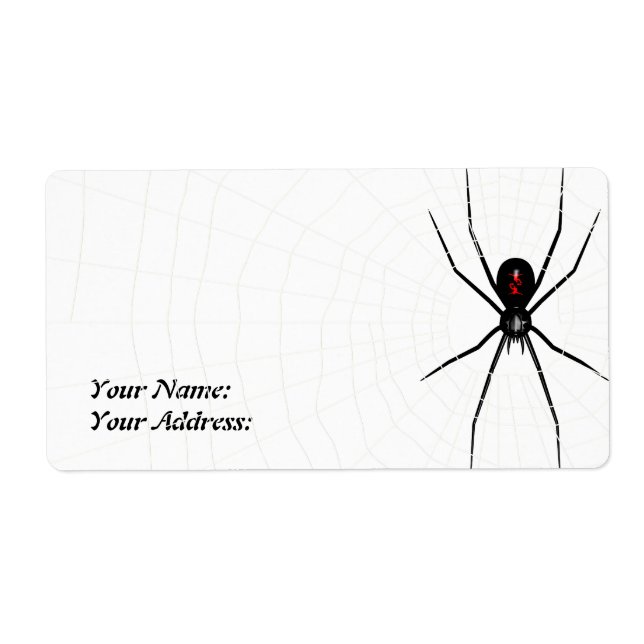 Black Widow design Label (Front)