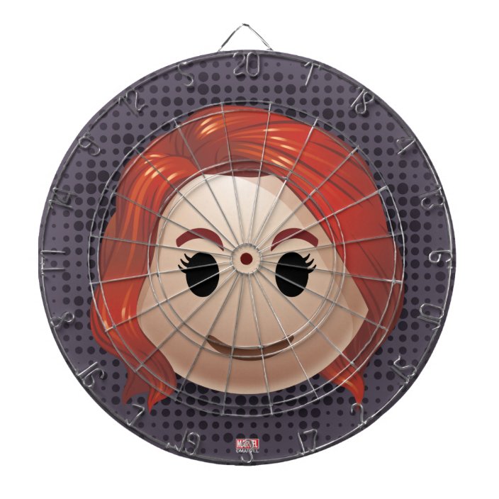 Black Widow Emoji Dartboard With Darts